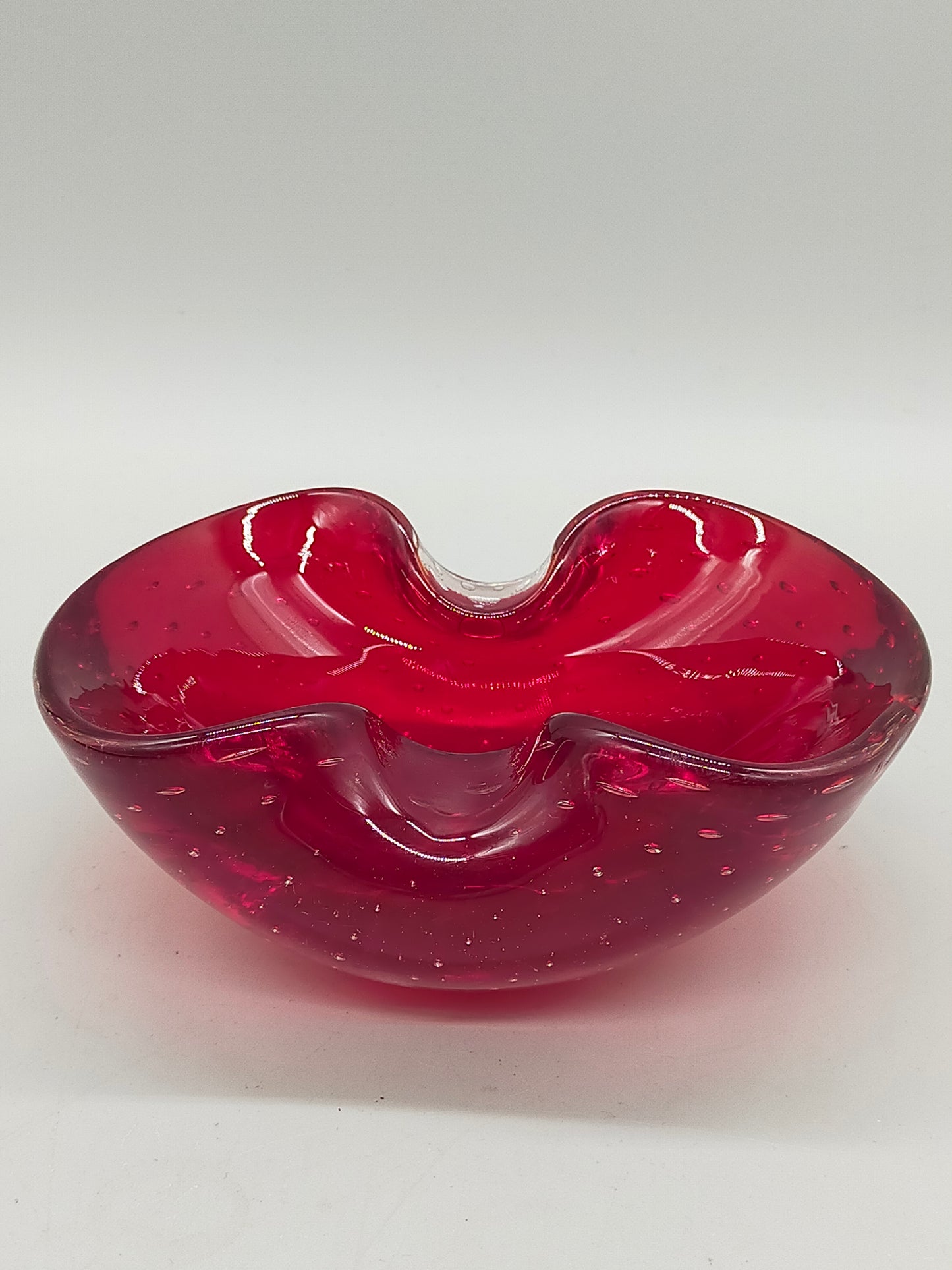 Murano Sommerso Schale – Rote Vintage Glas Schale