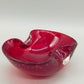 Murano Sommerso Schale – Rote Vintage Glas Schale