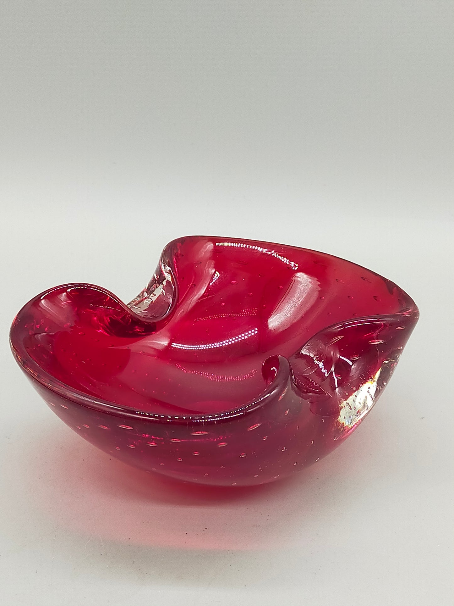 Murano Sommerso Schale – Rote Vintage Glas Schale
