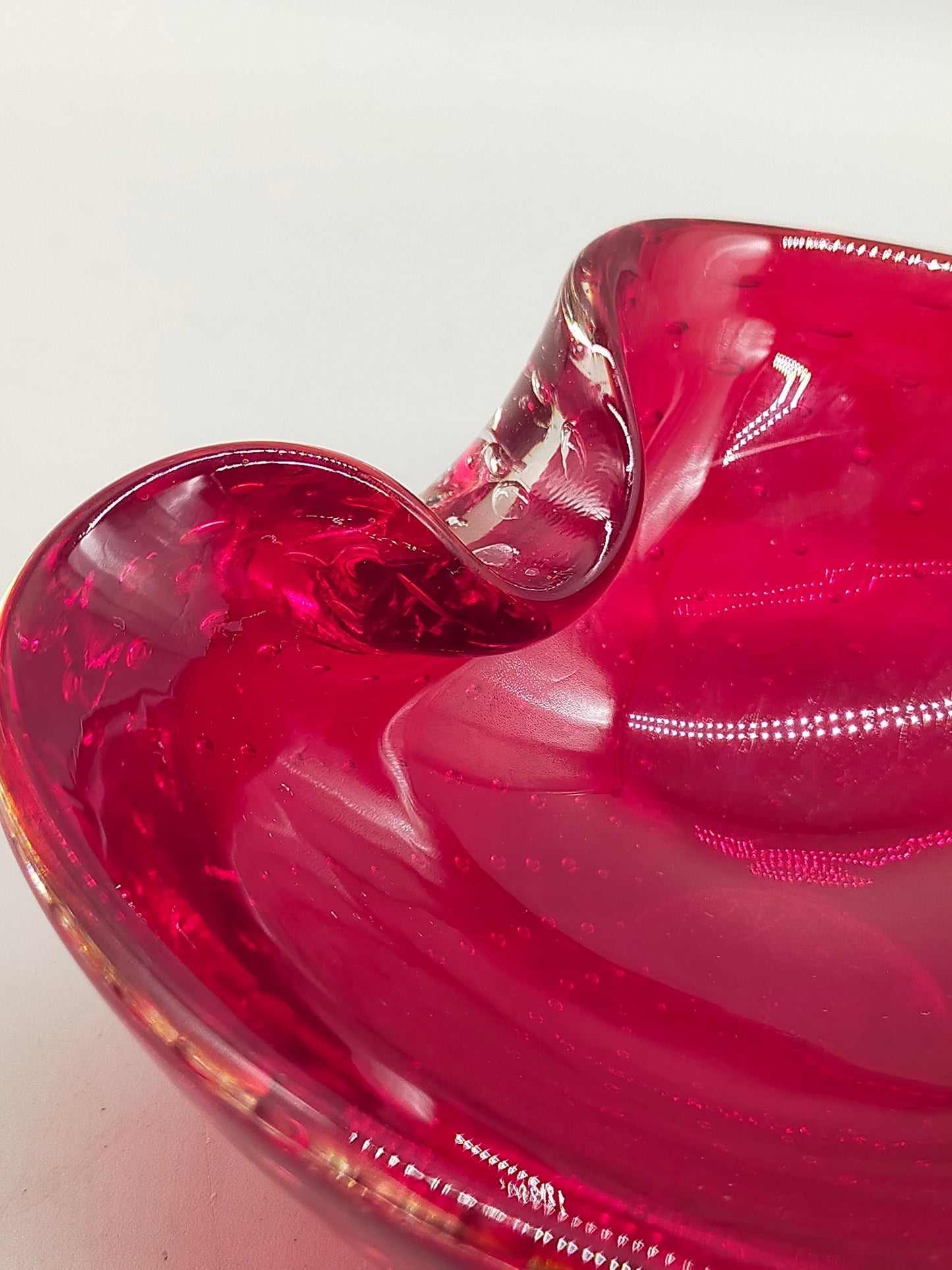 Murano Sommerso Schale – Rote Vintage Glas Schale
