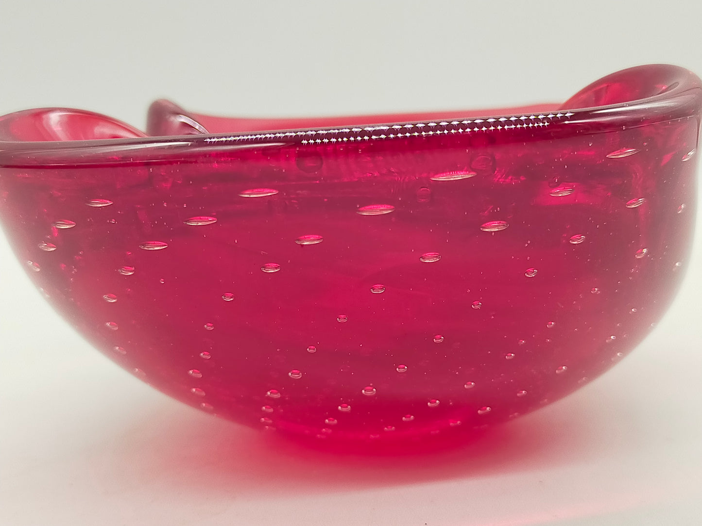 Murano Sommerso Schale – Rote Vintage Glas Schale
