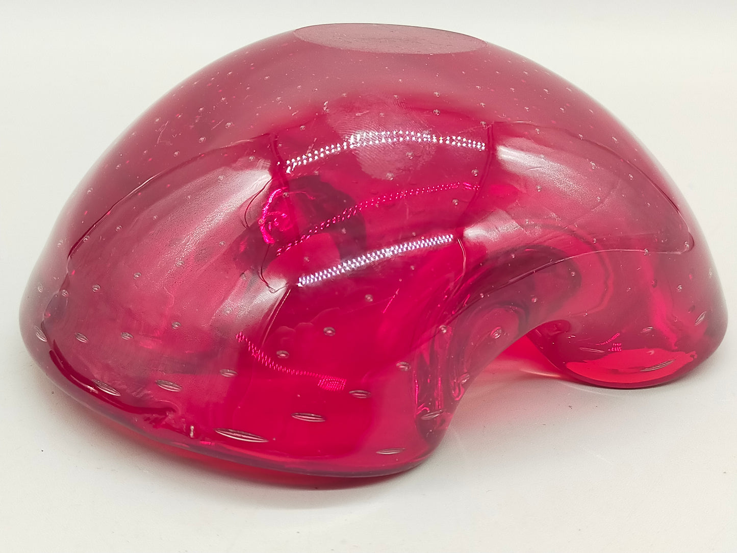 Murano Sommerso Schale – Rote Vintage Glas Schale