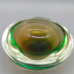 Murano Sommerso Glas Schale  Grün & Braun Vintage Design