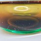 Murano Sommerso Glas Schale  Grün & Braun Vintage Design