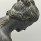 Klassische Bronze Skulptur Frau mit Schale auf Ranken-Säule