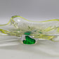 Elegante Murano Schale in Grün und Gelb Organische Form