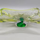 Elegante Murano Schale in Grün und Gelb Organische Form