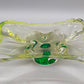 Elegante Murano Schale in Grün und Gelb Organische Form