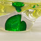Elegante Murano Schale in Grün und Gelb Organische Form