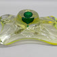 Elegante Murano Schale in Grün und Gelb Organische Form