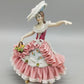 Elegante PM&M Porzellan Figur Dame mit Blumenkorb