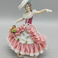 Elegante PM&M Porzellan Figur Dame mit Blumenkorb