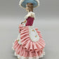 Elegante PM&M Porzellan Figur Dame mit Blumenkorb