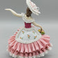 Elegante PM&M Porzellan Figur Dame mit Blumenkorb