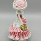 Elegante PM&M Porzellan Figur Dame mit Blumenkorb