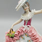 Elegante PM&M Porzellan Figur Dame mit Blumenkorb