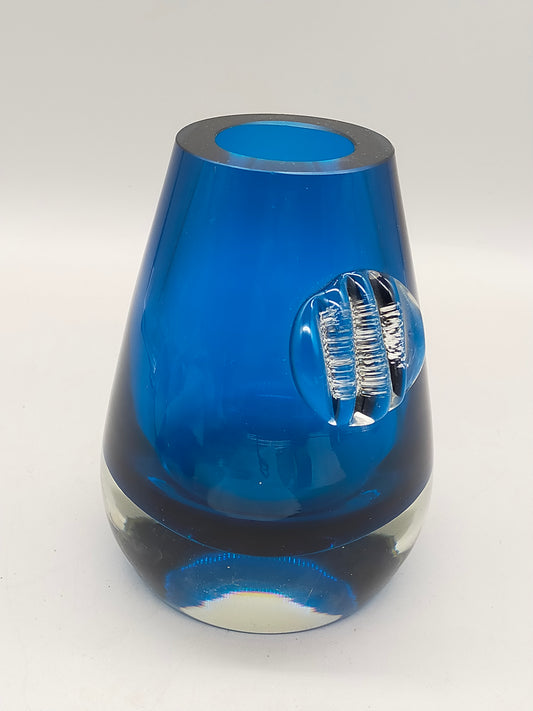 Blauer Murano Glas Vase – Modernes Design mit Struktur Element