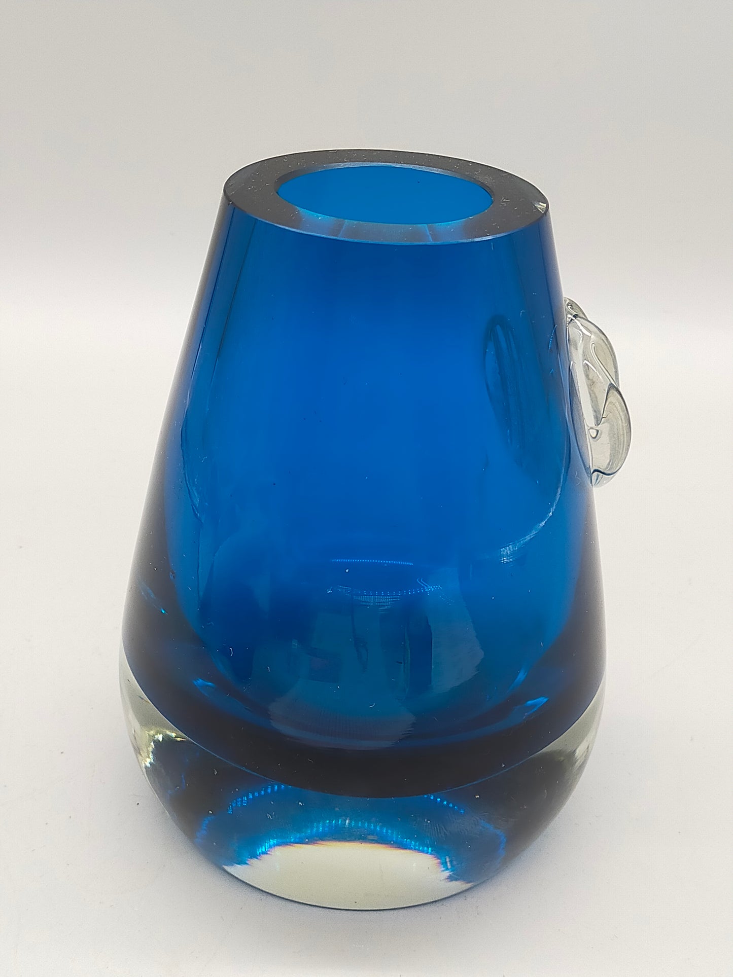 Blauer Murano Glas Vase – Modernes Design mit Struktur Element