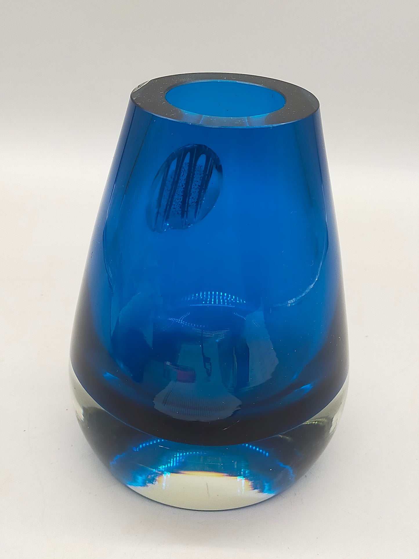 Blauer Murano Glas Vase – Modernes Design mit Struktur Element