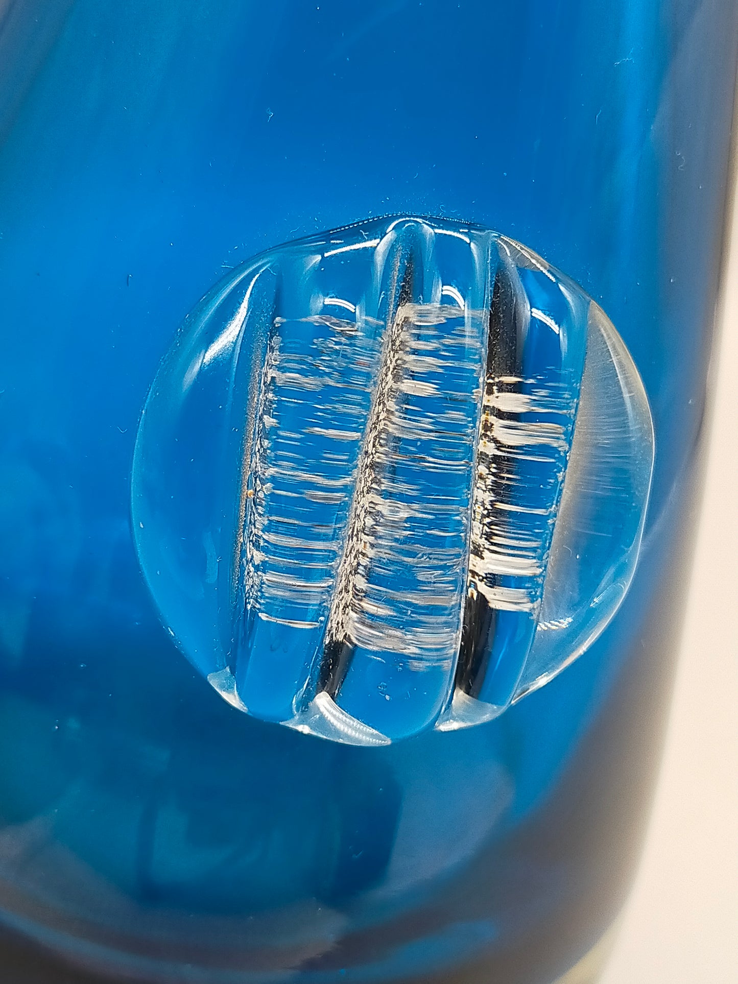 Blauer Murano Glas Vase – Modernes Design mit Struktur Element