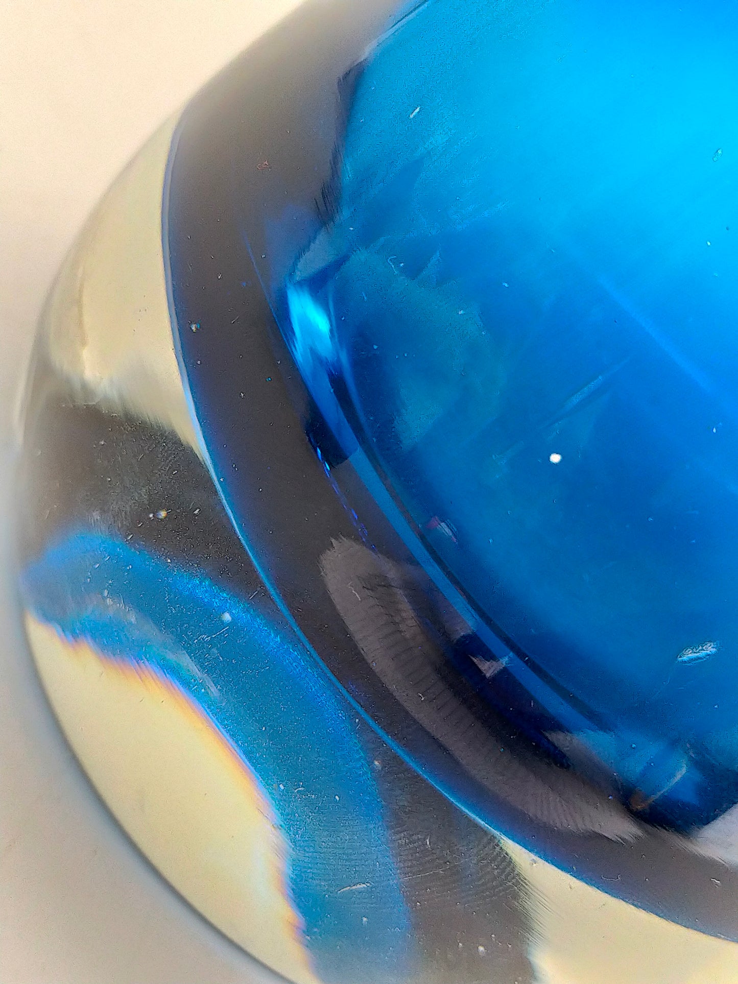 Blauer Murano Glas Vase – Modernes Design mit Struktur Element