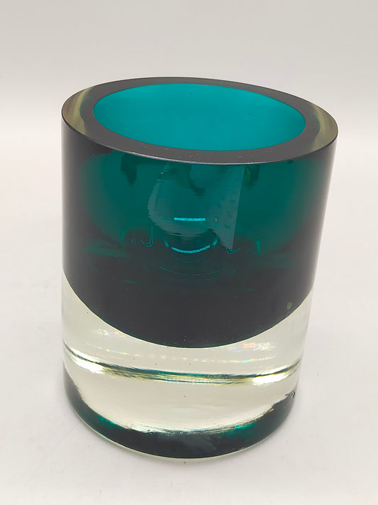 Exklusives Murano Glasvase Minimalistische Vase in Smaragdgrün