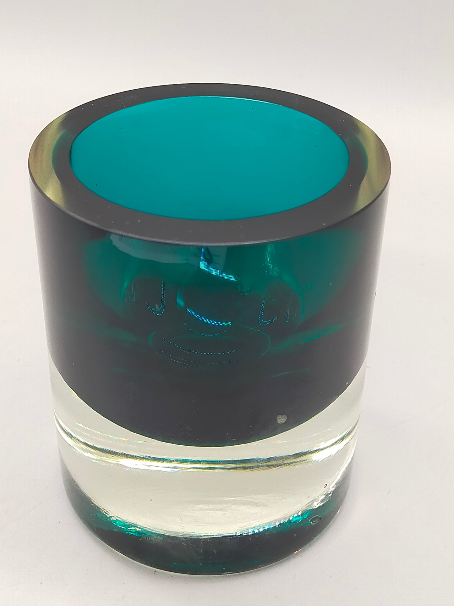 Exklusives Murano Glasvase Minimalistische Vase in Smaragdgrün