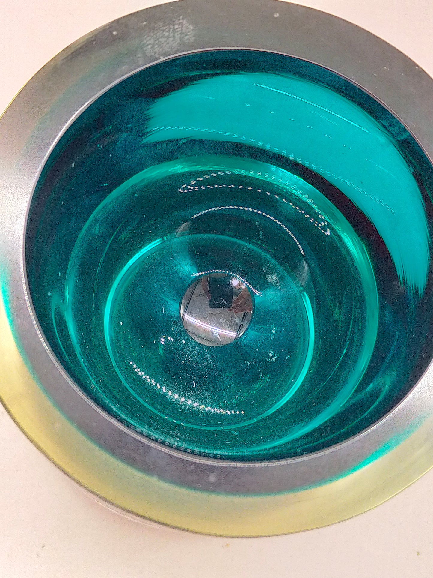 Exklusives Murano Glasvase Minimalistische Vase in Smaragdgrün