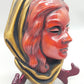 Vintage Achatit Wandmaske Eleganter Frauenkopf mit goldenem Tuch