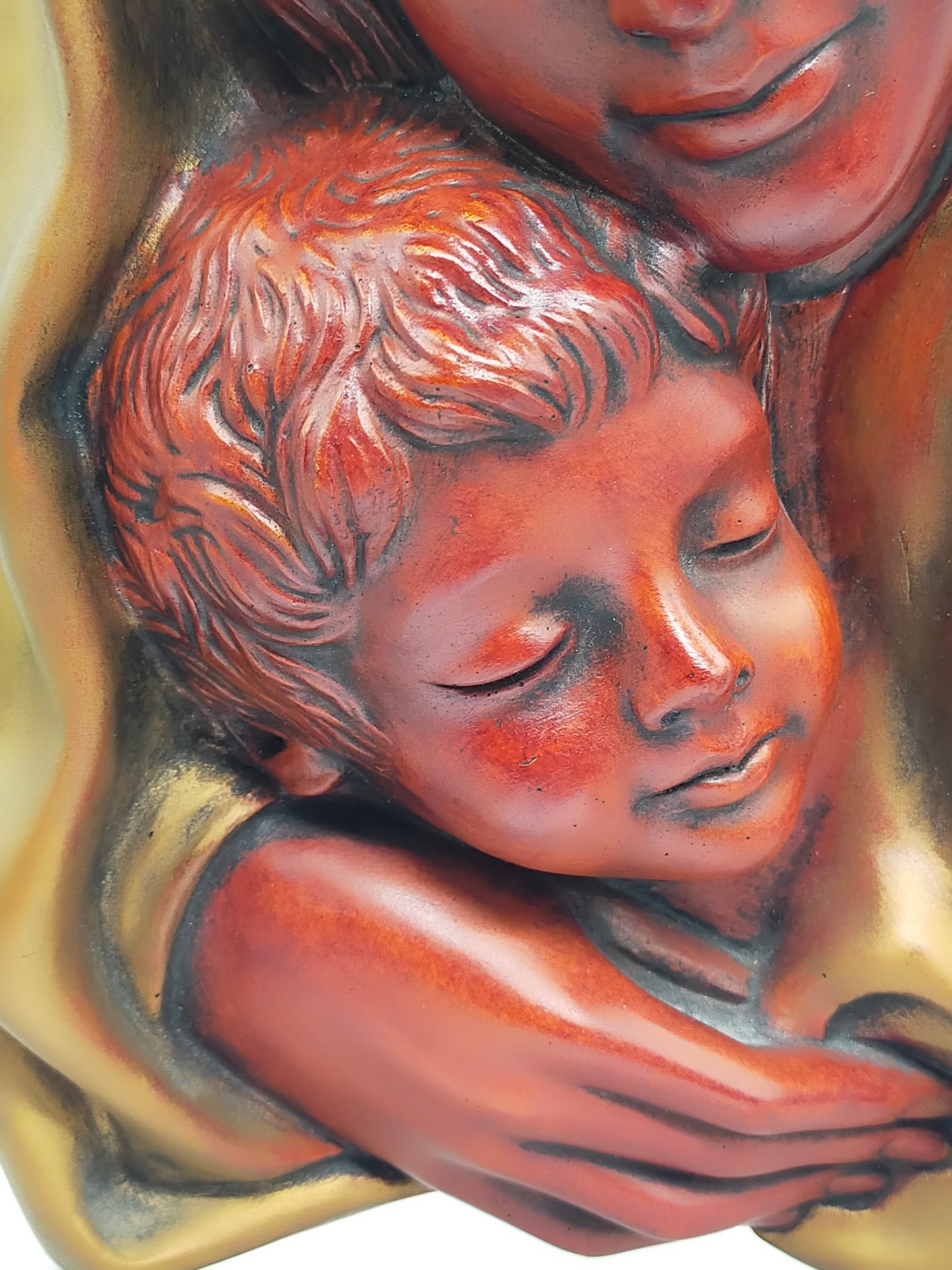 Achatit Wandrelief Madonna mit Kind Handarbeit aus Deutschland