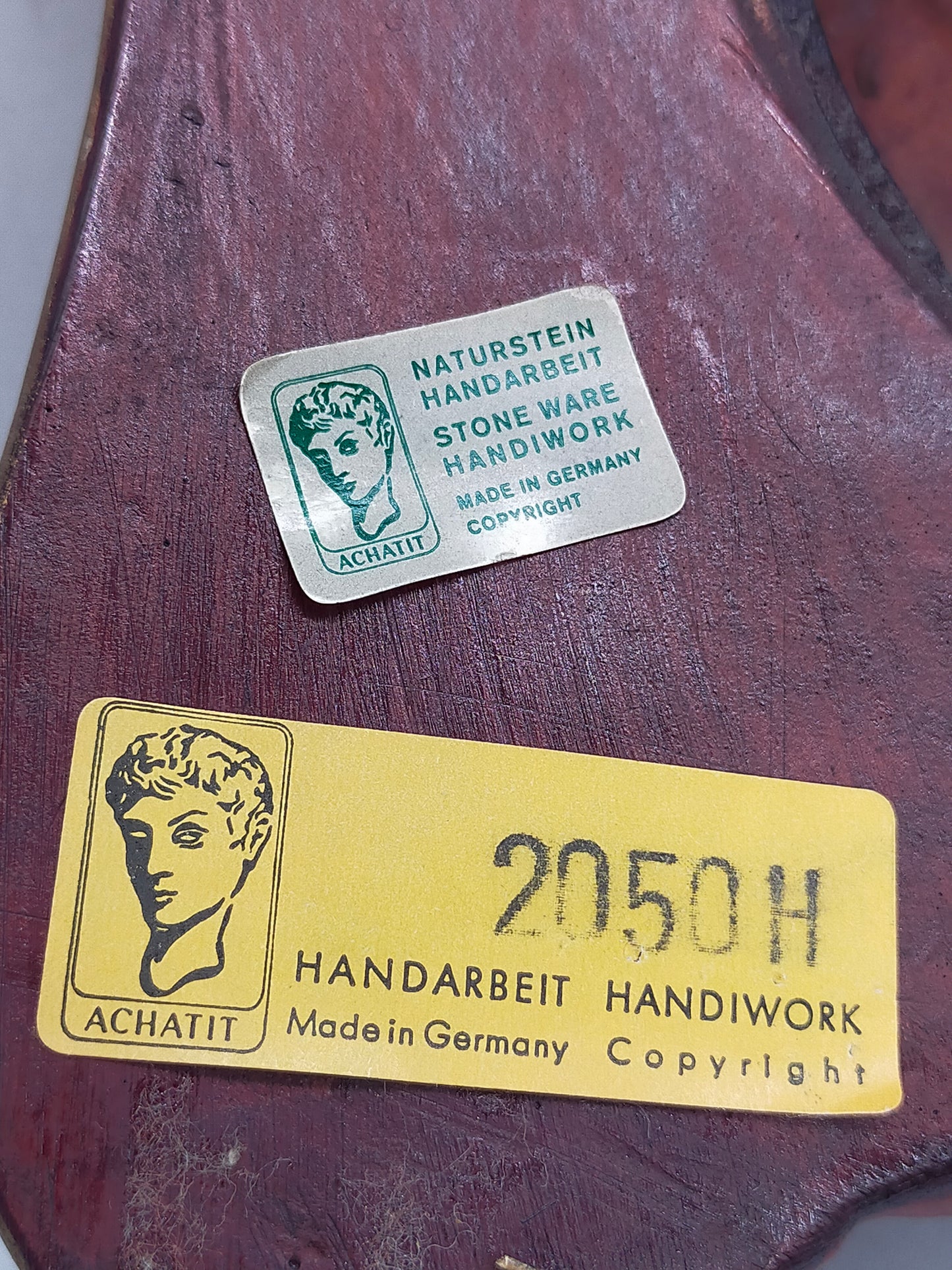 Achatit Wandrelief Madonna mit Kind Handarbeit aus Deutschland