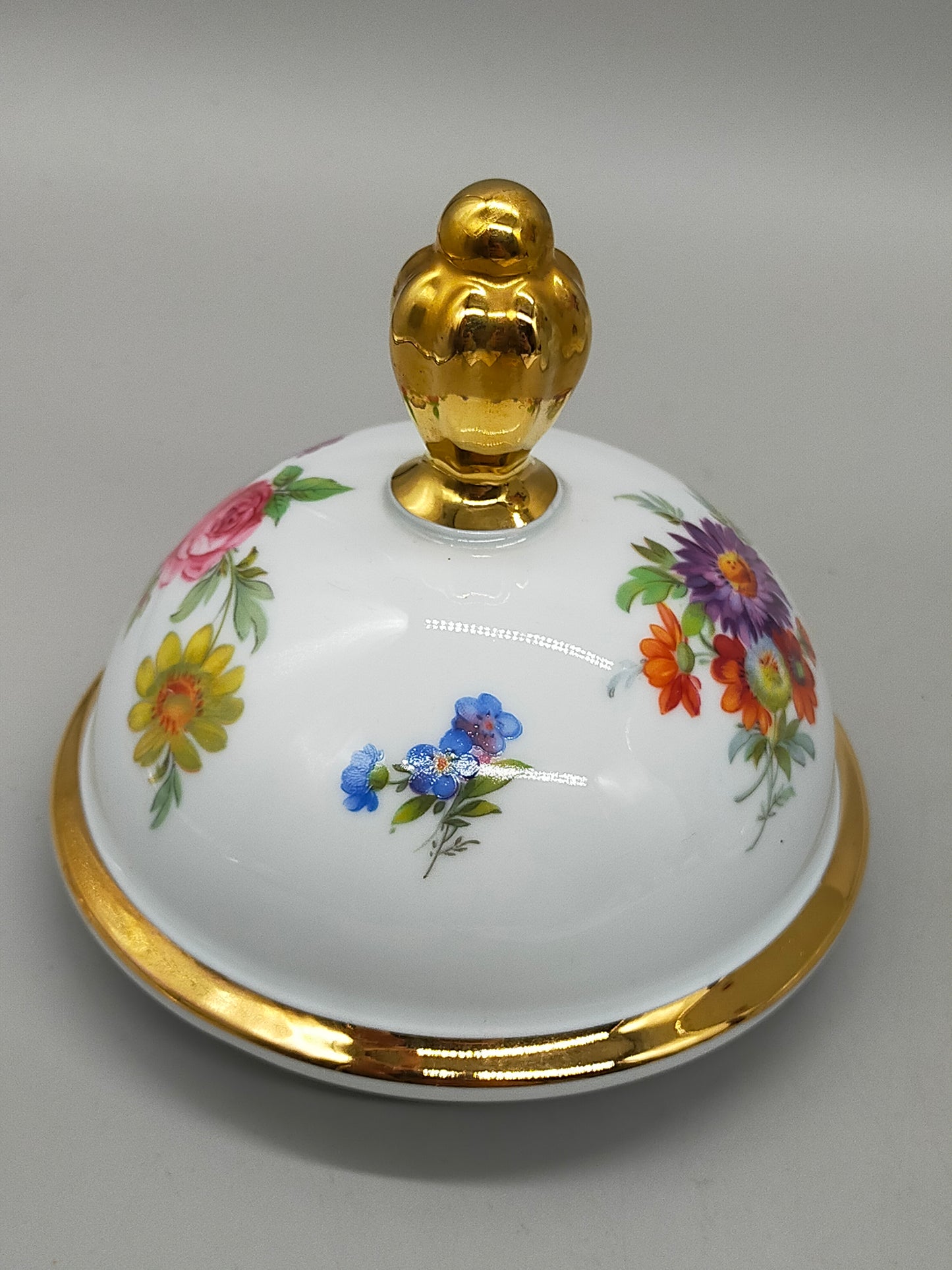 Bareuther Bavaria Porzellan Prunkvase Florales Dekor & Goldrand