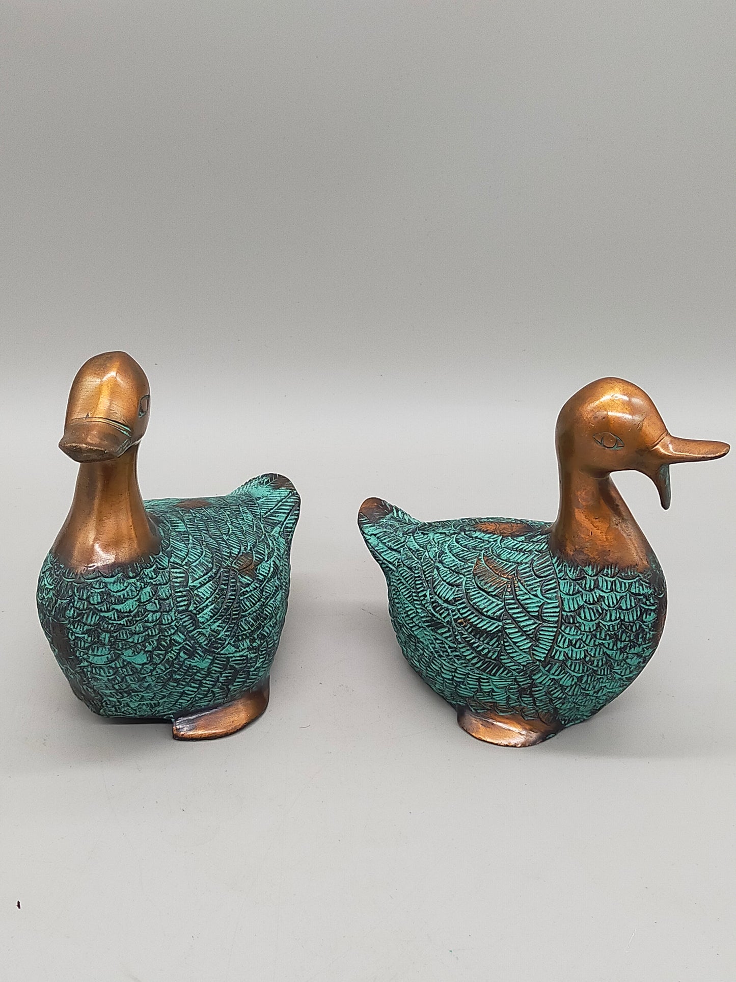 Deko Enten Figuren aus Bronze Kunstvolle Entenpaare