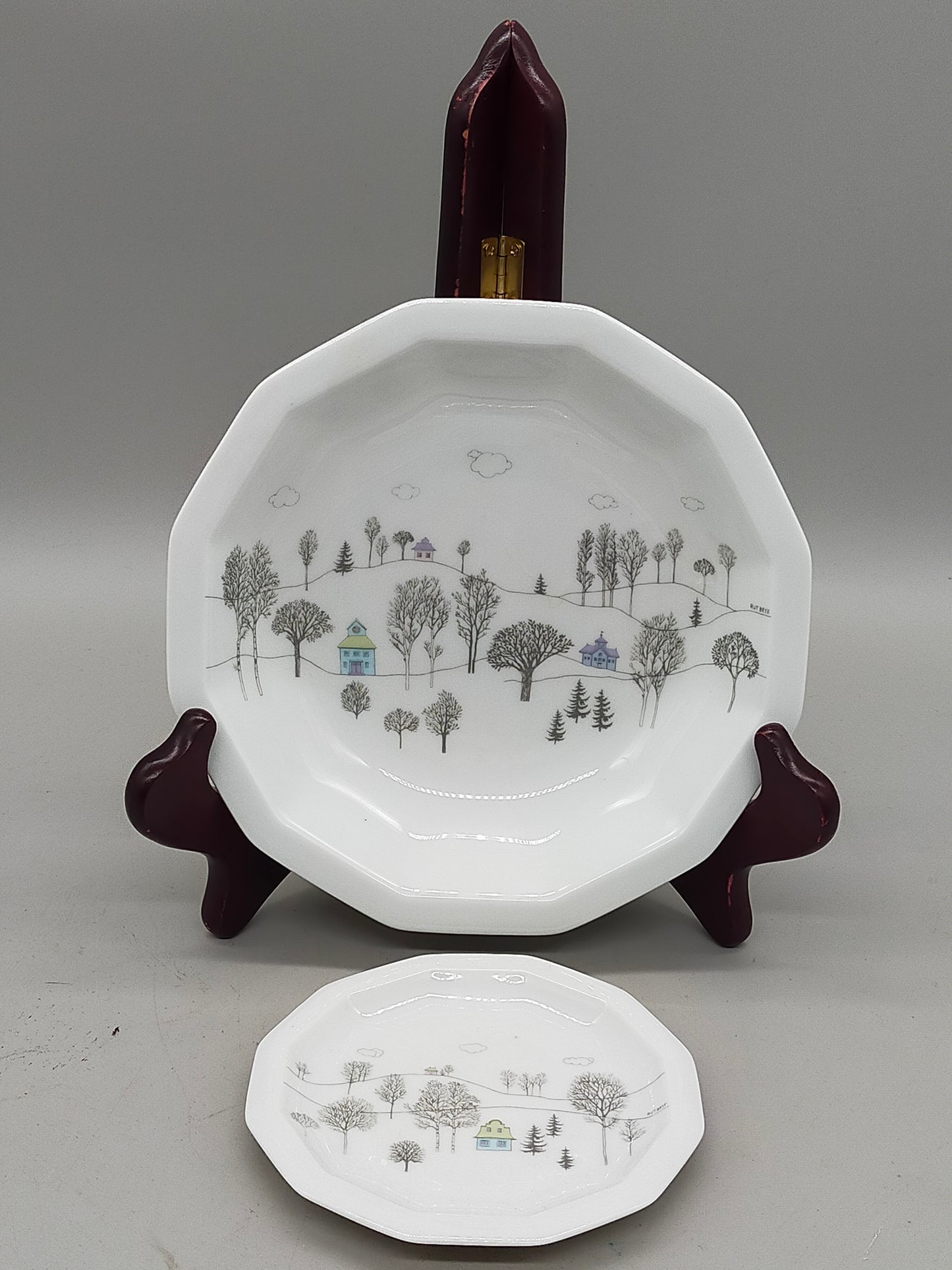 Rosenthal Polygon Winterreise Schale & Unterteller Set