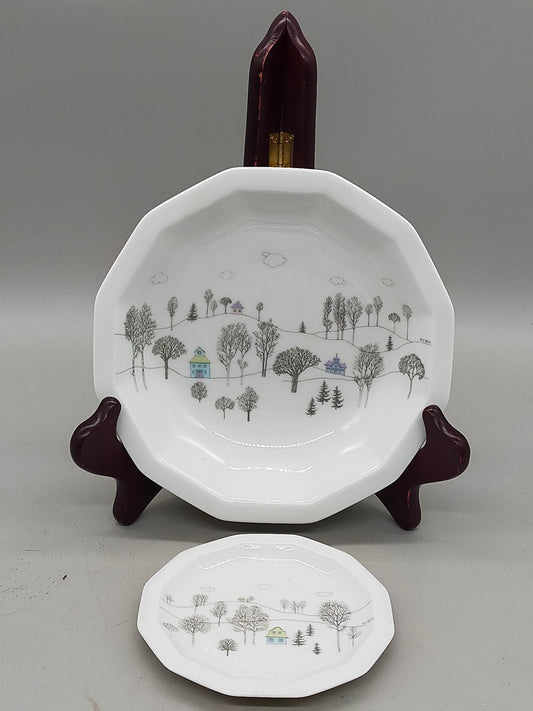Rosenthal Polygon Winterreise Schale & Unterteller Set