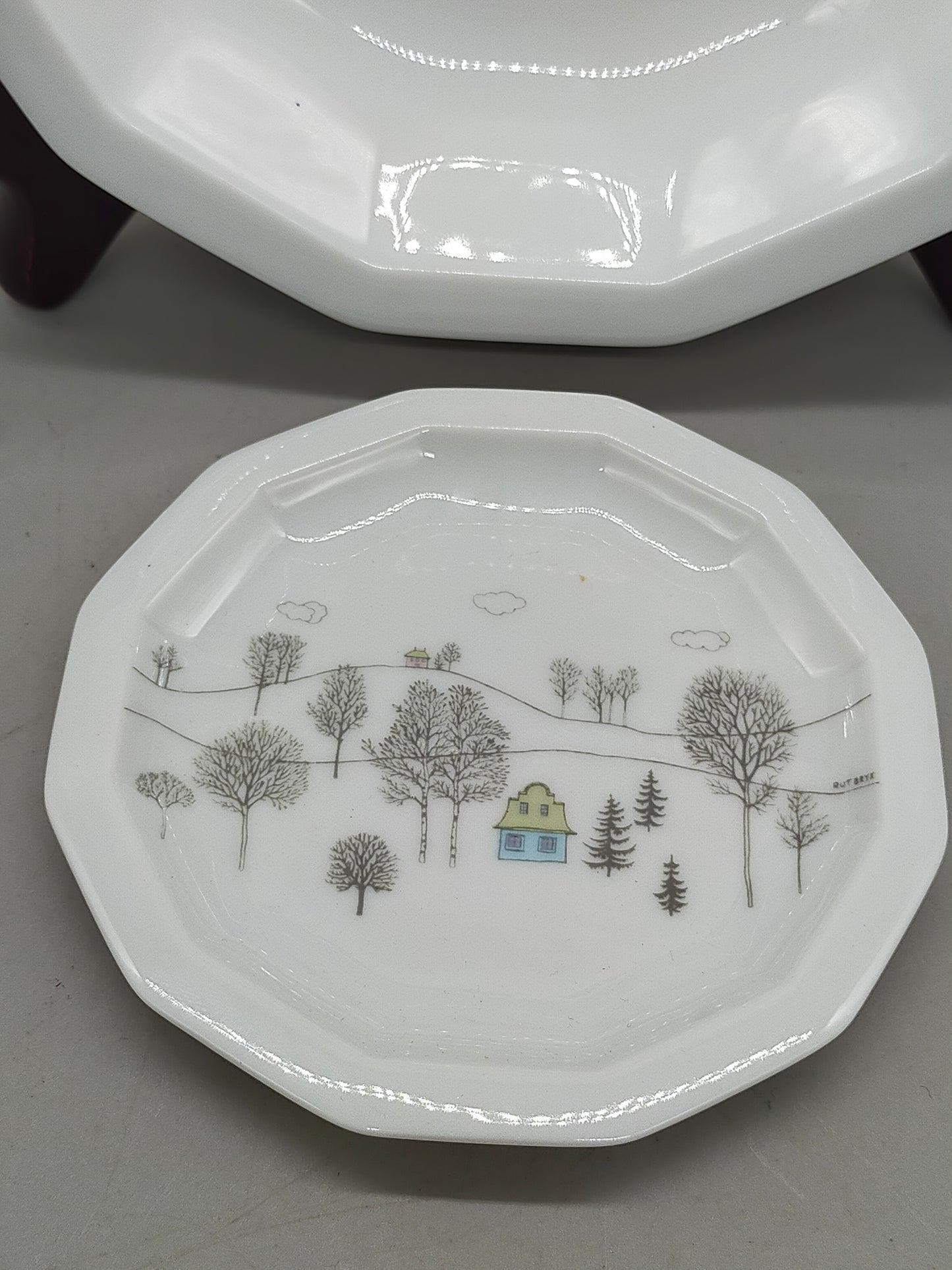 Rosenthal Polygon Winterreise Schale & Unterteller Set