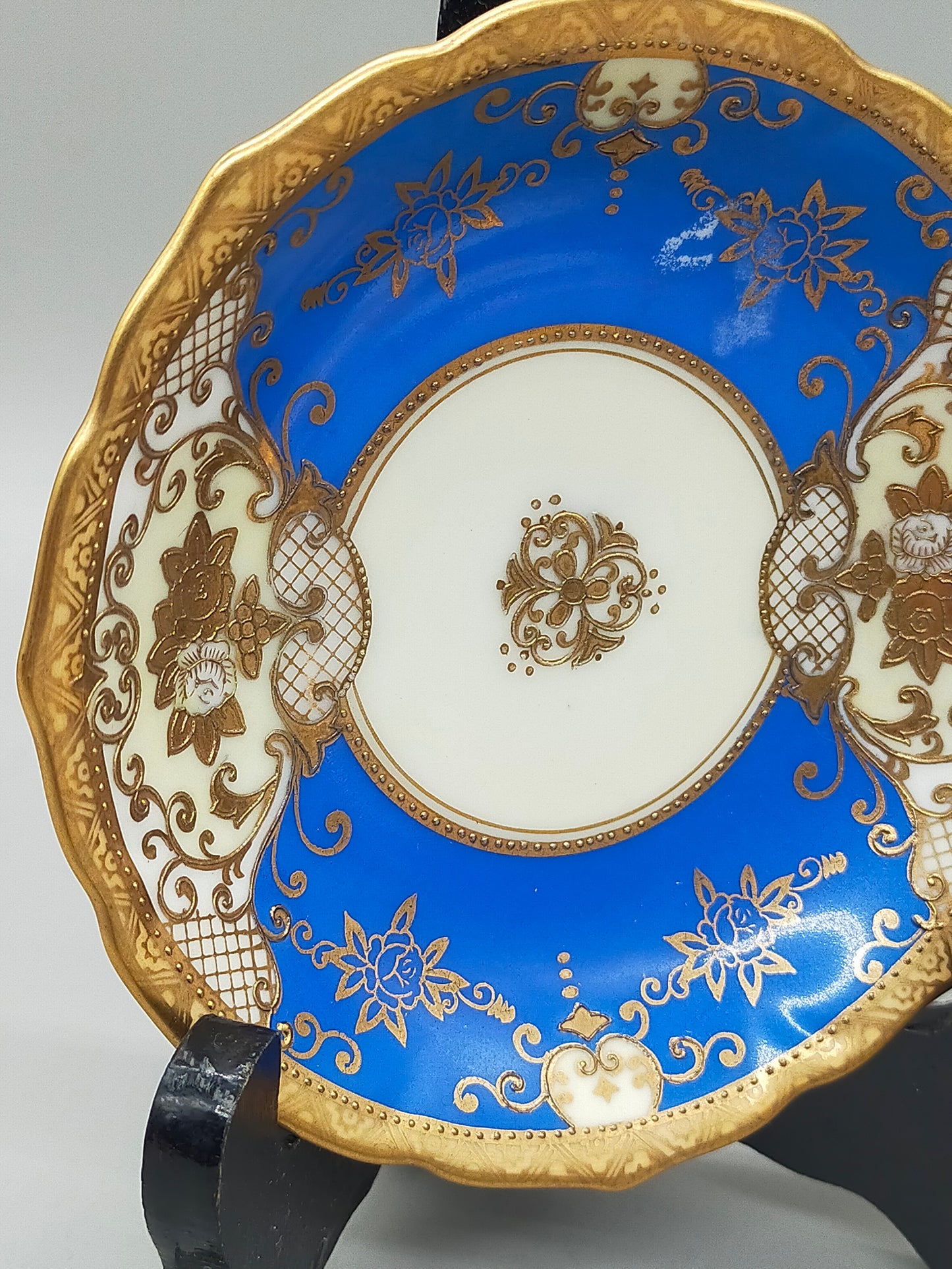 Antikes Porzellan Set Blau Golddesign – 6