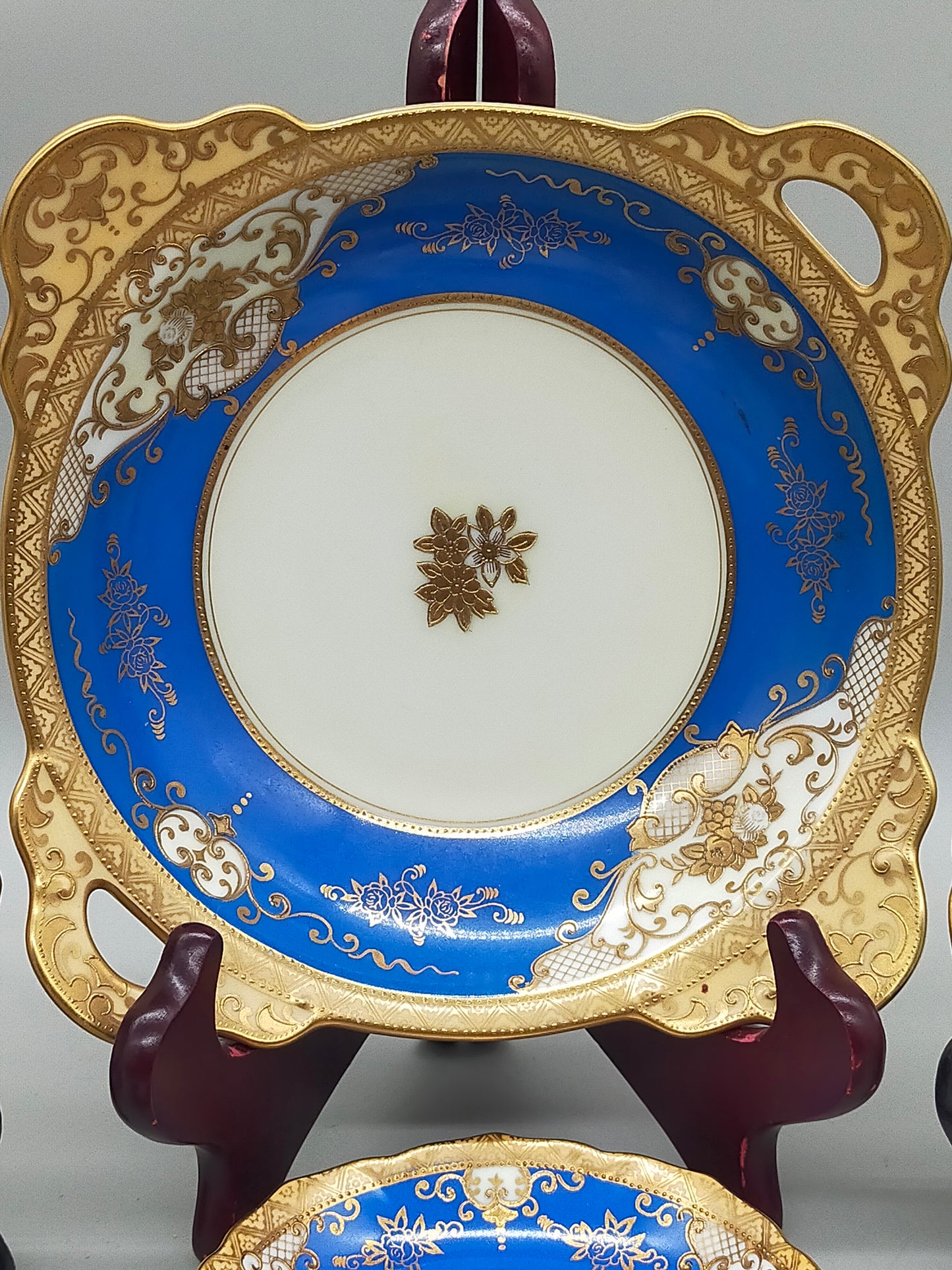 Antikes Porzellan Set Blau Golddesign – 6