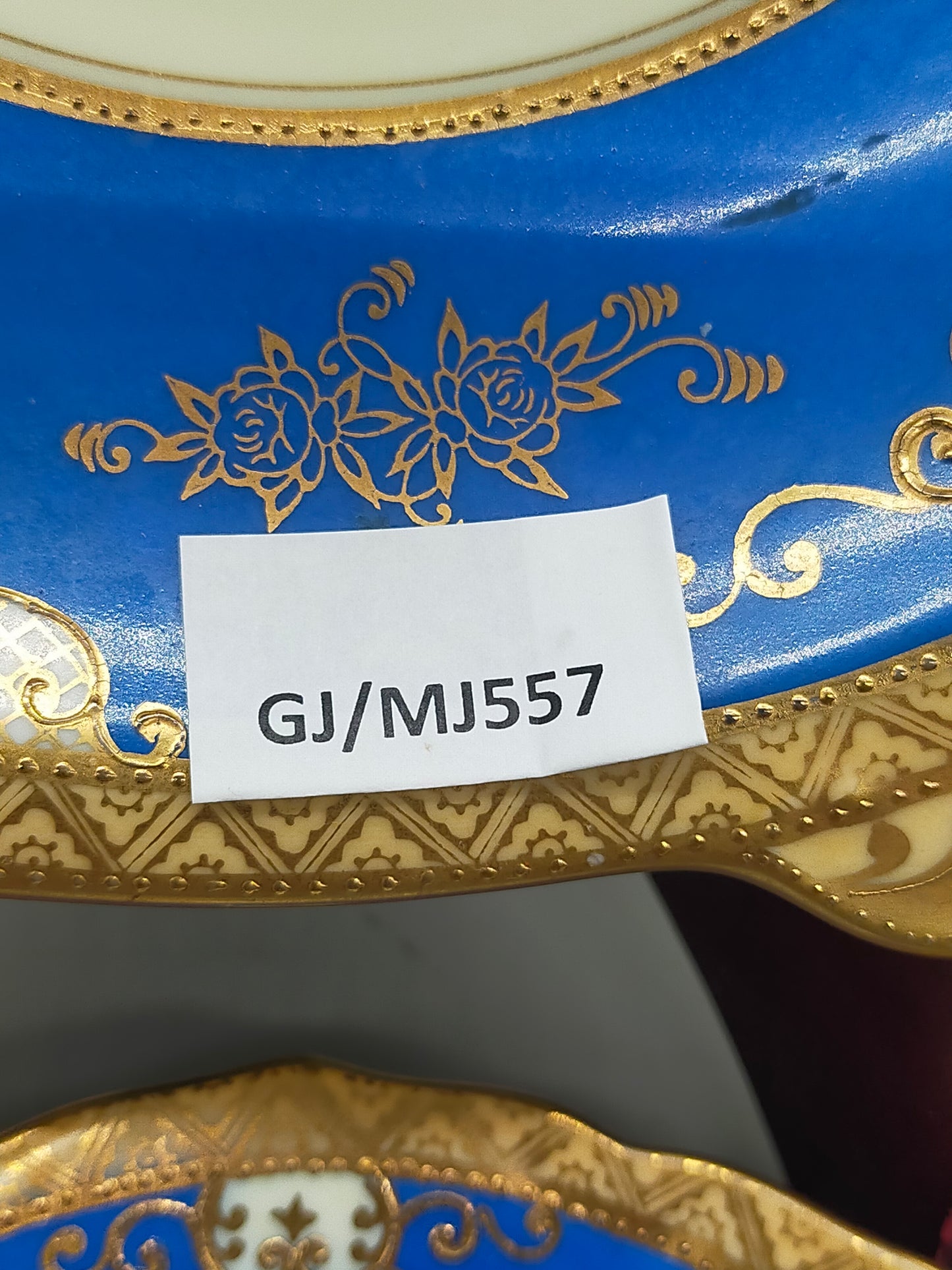 Antikes Porzellan Set Blau Golddesign – 6