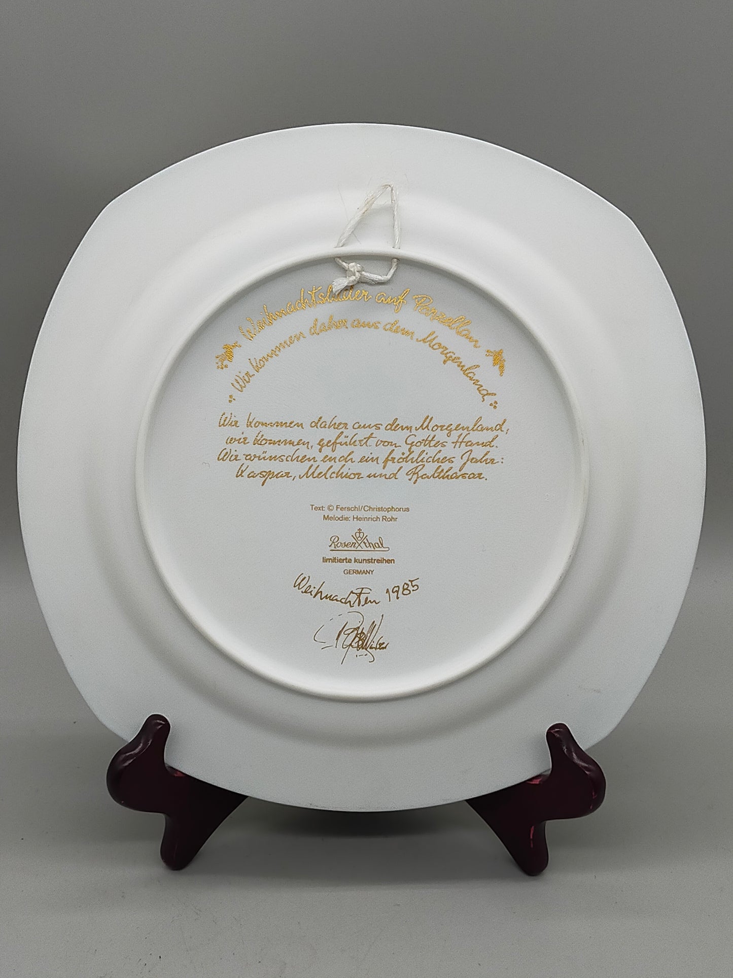 Rosenthal Weihnachtsteller 1985 Björn Wiinblad Porzellan Teller
