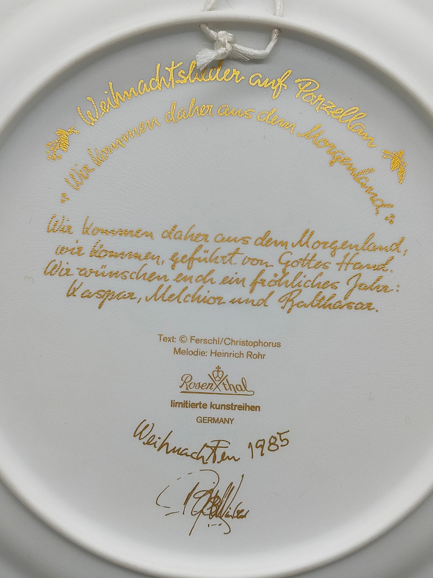 Rosenthal Weihnachtsteller 1985 Björn Wiinblad Porzellan Teller