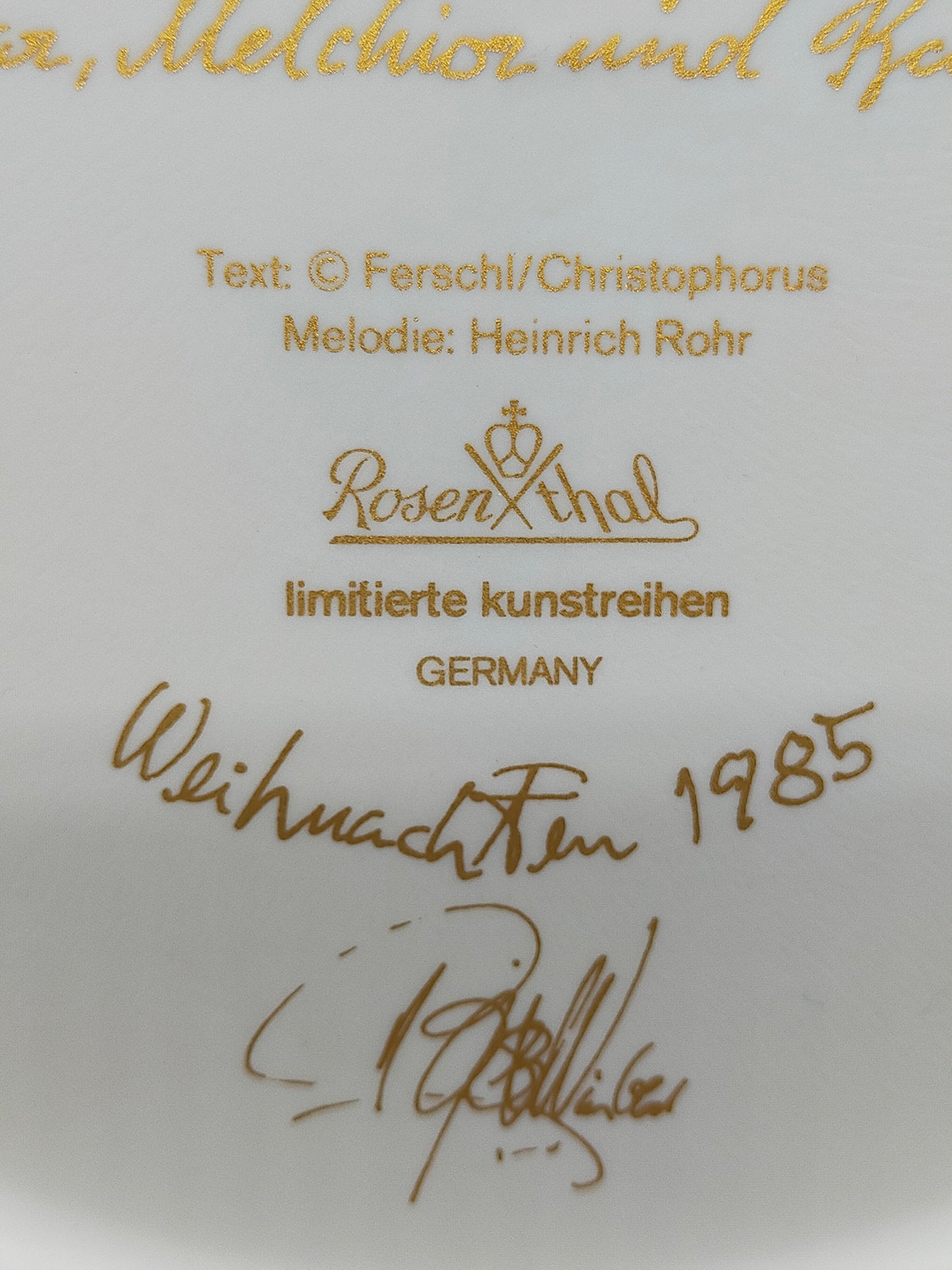 Rosenthal Weihnachtsteller 1985 Björn Wiinblad Porzellan Teller