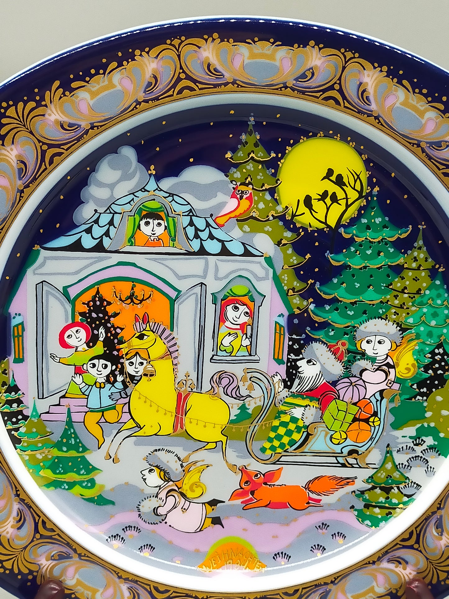 Rosenthal Weihnachtsteller 1984 Björn Wiinblad Kling Glöckchen