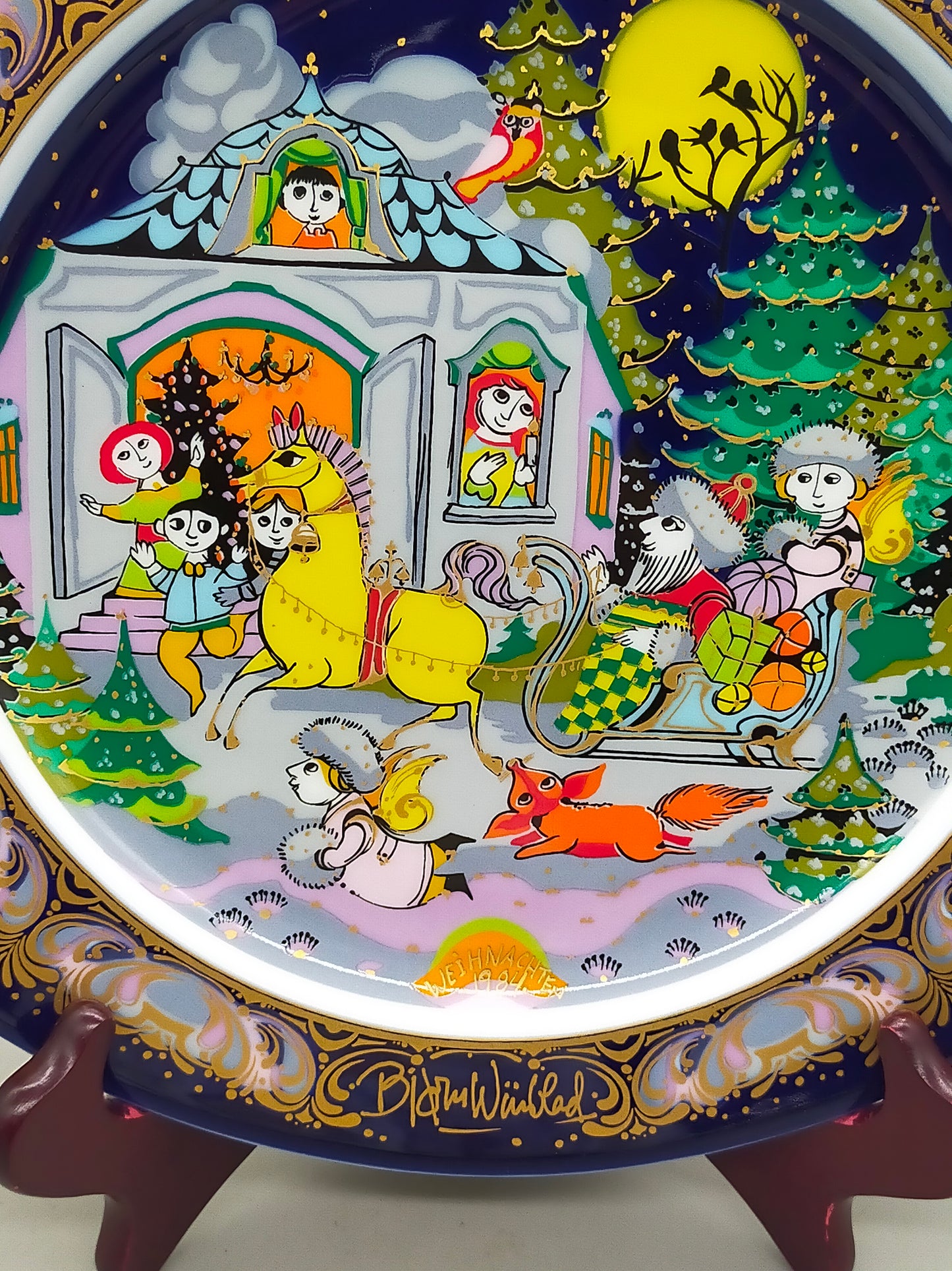 Rosenthal Weihnachtsteller 1984 Björn Wiinblad Kling Glöckchen