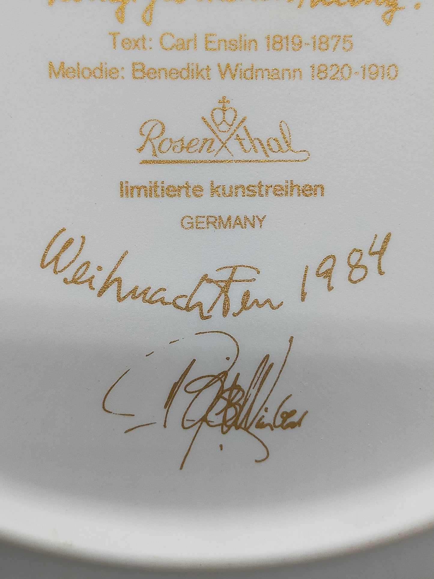 Rosenthal Weihnachtsteller 1984 Björn Wiinblad Kling Glöckchen