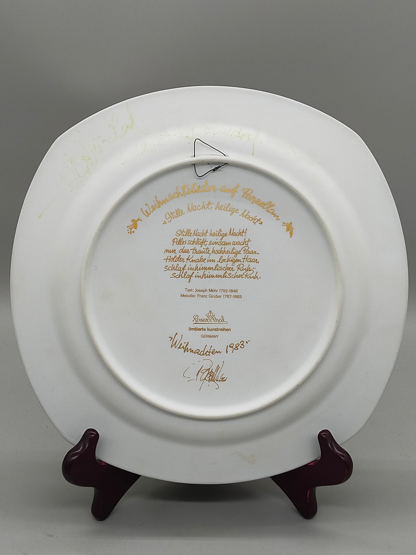 Rosenthal Weihnachtsteller 1983 Stille Nacht – Kunstvoll gestaltet