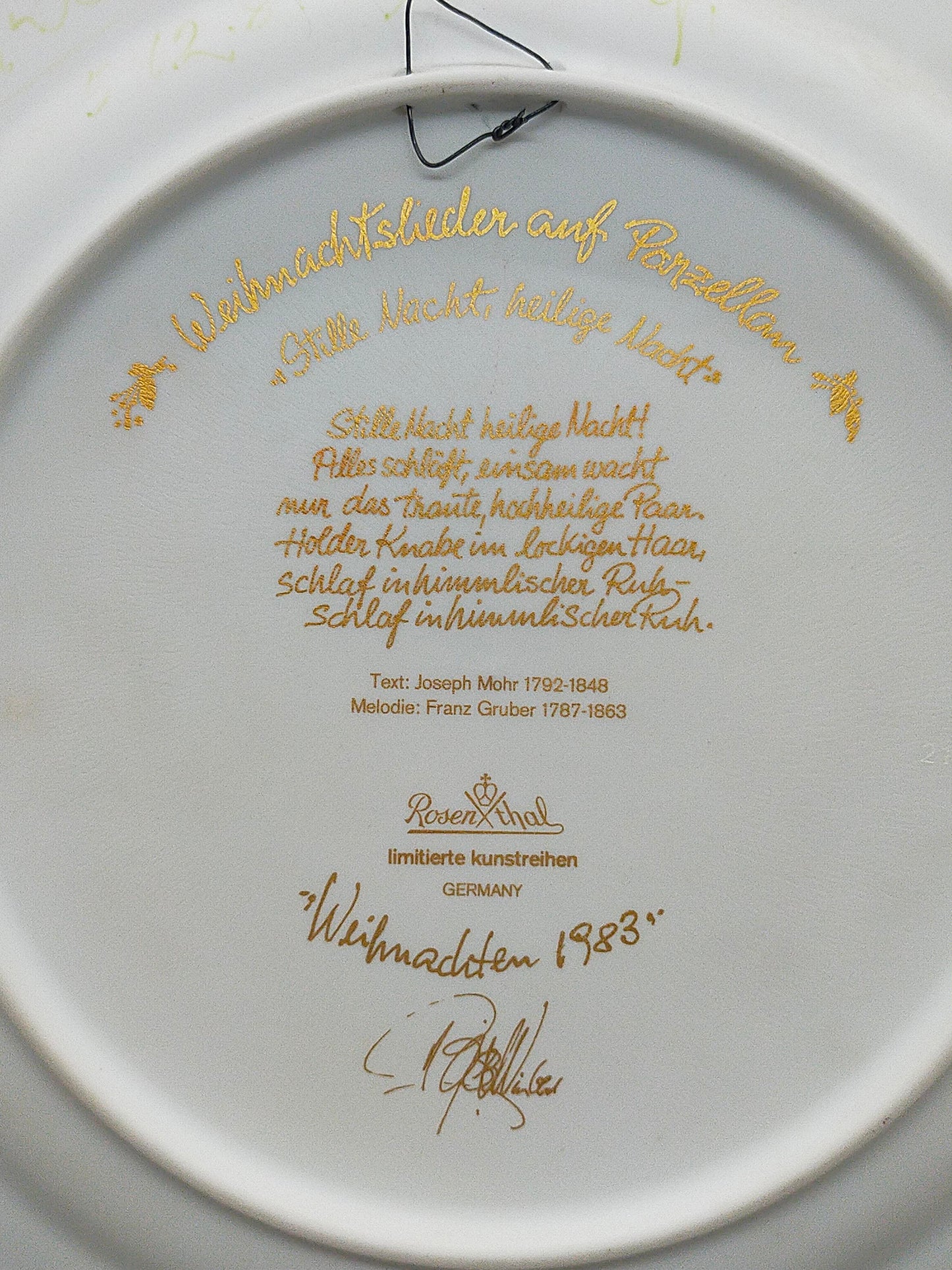 Rosenthal Weihnachtsteller 1983 Stille Nacht – Kunstvoll gestaltet