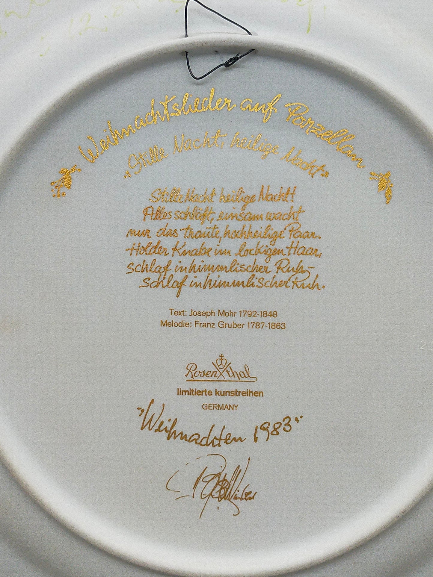 Rosenthal Weihnachtsteller 1983 Stille Nacht – Kunstvoll gestaltet