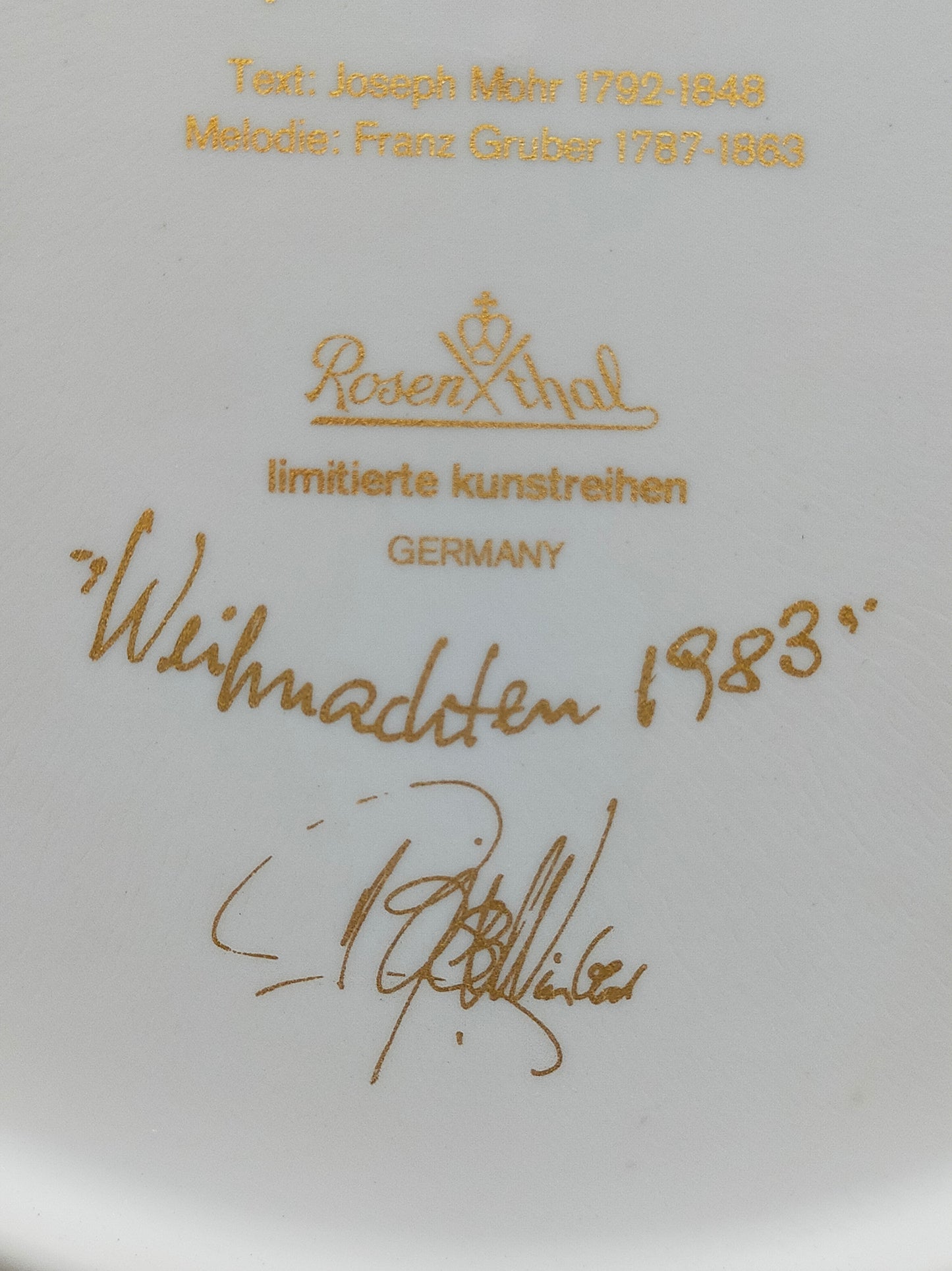 Rosenthal Weihnachtsteller 1983 Stille Nacht – Kunstvoll gestaltet