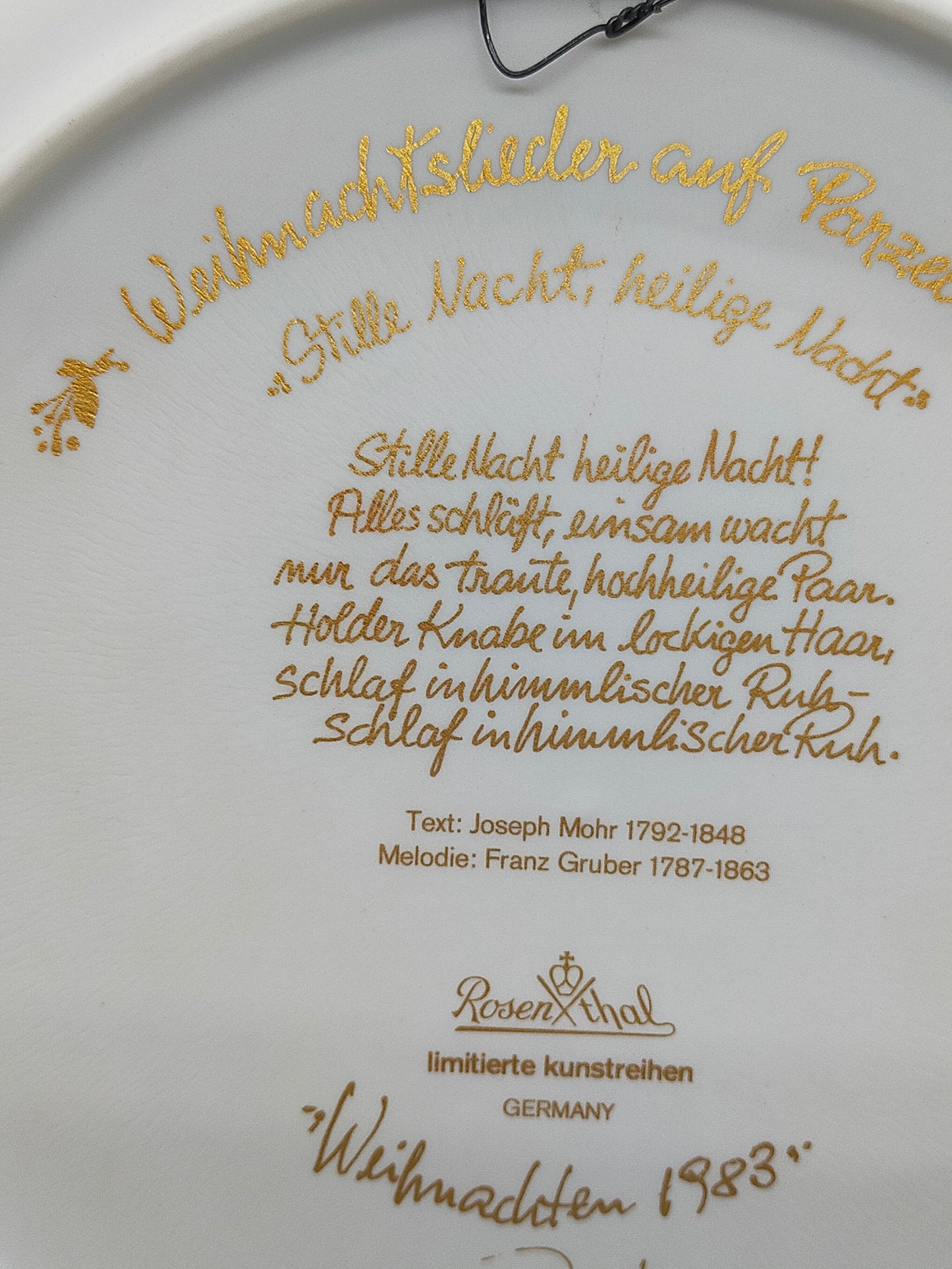 Rosenthal Weihnachtsteller 1983 Stille Nacht – Kunstvoll gestaltet